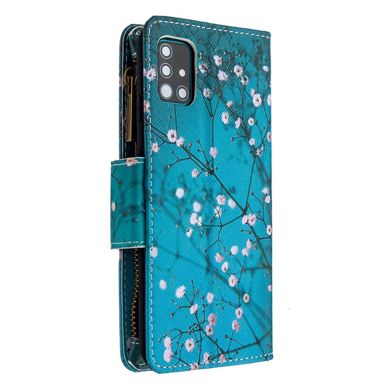 Samsung Galaxy A51 vetoketjullinen kotelo puu Samsung Galaxy A51 vetoketjullinen kotelo puu
