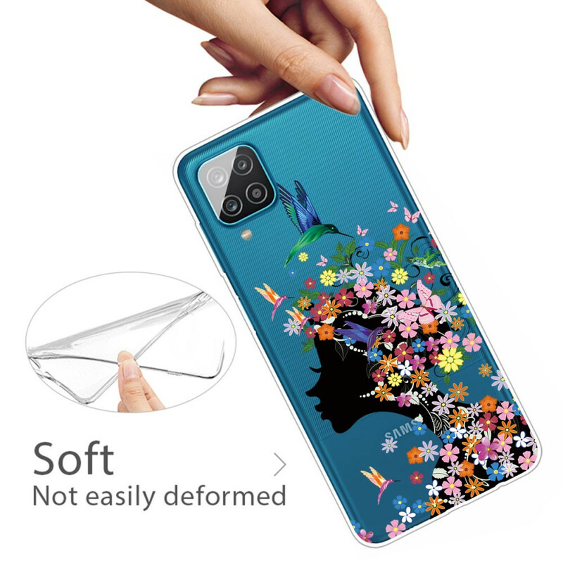 Samsung Galaxy A12 söpö kukkivat pää Case