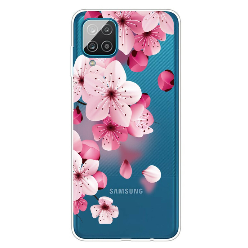 Samsung Galaxy A12 Pieni vaaleanpunaiset kukat Kotelo