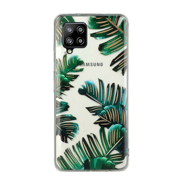 Samsung Galaxy A12 Clear Case Vihreät lehdet
