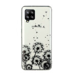 Samsung Galaxy A12 Clear Case Musta Dandelion