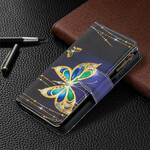 Samsung Galaxy A12 Kotelo Butterfly vetoketjullinen tasku