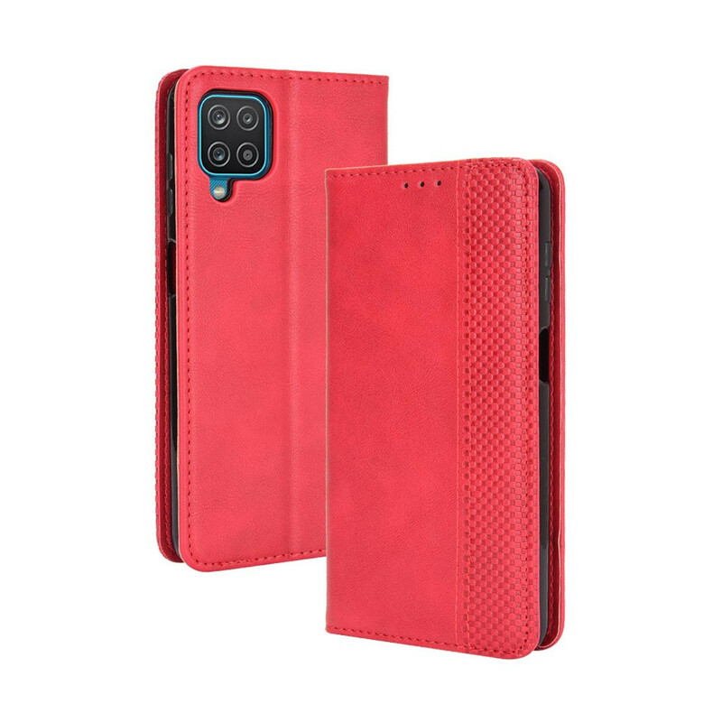 Flip Cover Samsung Galaxy A12 Nahkatehoste Vintage Tyylikäs
