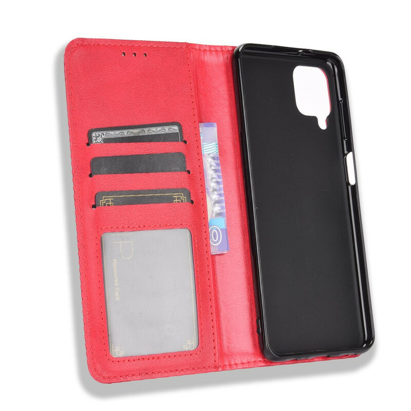 Flip Cover Samsung Galaxy A12 Nahkatehoste Vintage Tyylikäs