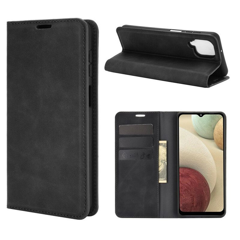 Flip Cover Samsung Galaxy A12 Pehmeä nahka Effect Flip Cover Samsung Galaxy A12 Pehmeä nahka Effect