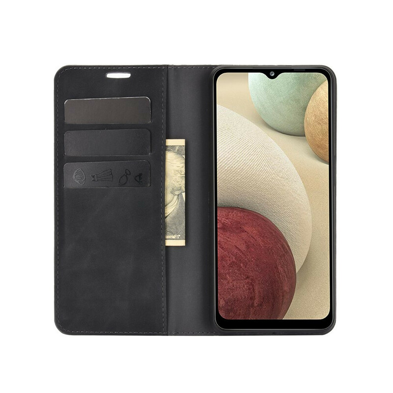 Flip Cover Samsung Galaxy A12 Pehmeä nahka Effect Flip Cover Samsung Galaxy A12 Pehmeä nahka Effect