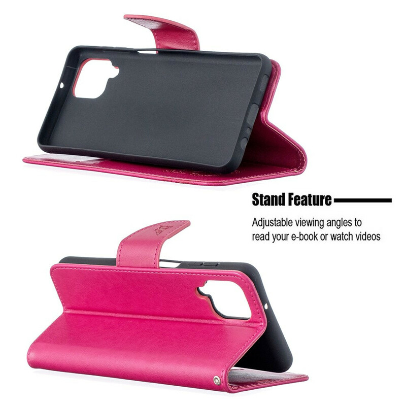 Samsung Galaxy A12 Kotelo Perhoset lennossa hihnalla