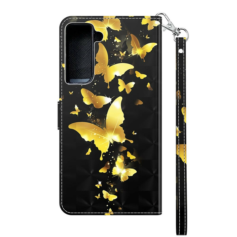 Samsung Galaxy S21 5G Kotelo Keltainen Perhoset