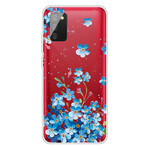 Samsung Galaxy A02s Siniset kukat Kotelo