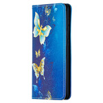Flip Cover Samsung Galaxy S21 5G Värilliset perhoset
