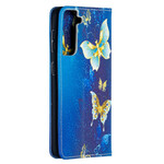 Flip Cover Samsung Galaxy S21 5G Värilliset perhoset