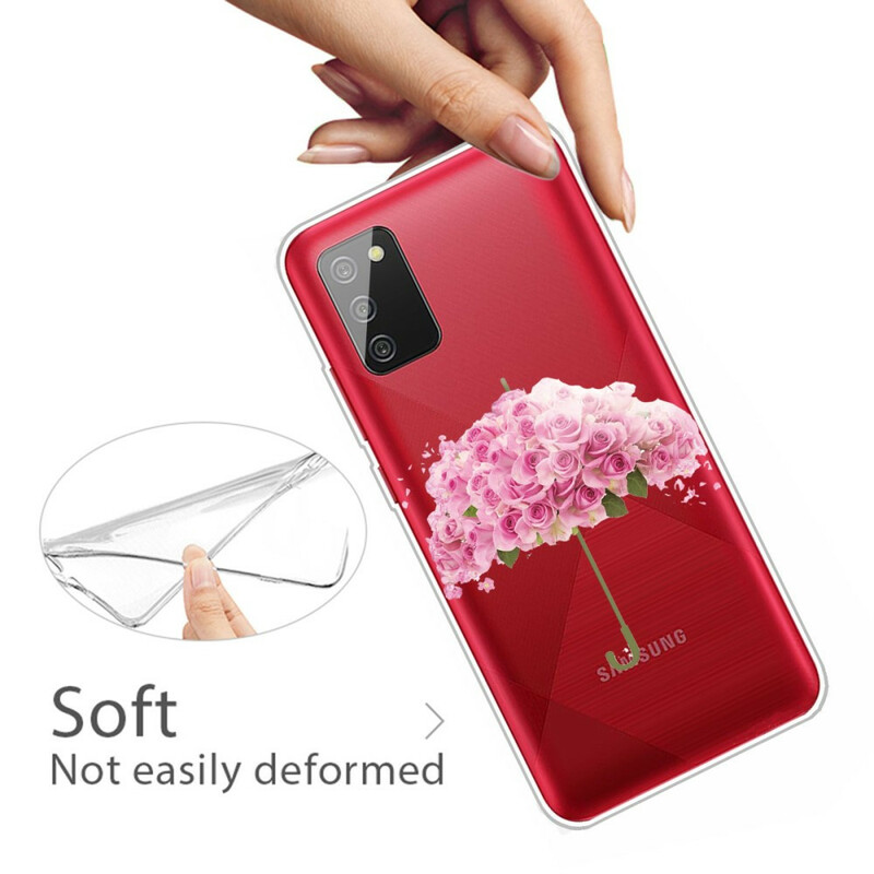 Samsung Galaxy A02s sateenvarjo suojakotelo vaaleanpunainen