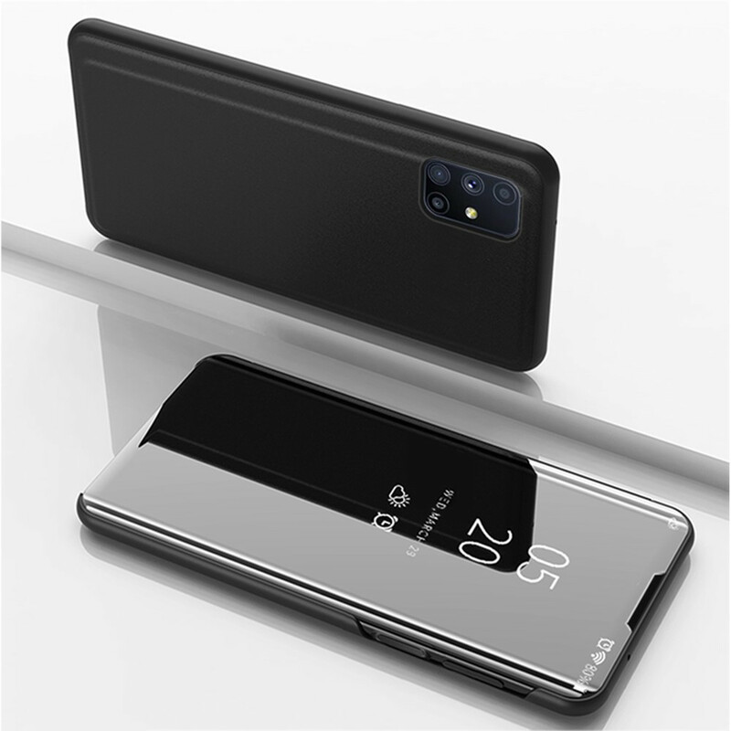 Näytä kansi Samsung Galaxy M51 peili ja keinonahkainen nahka