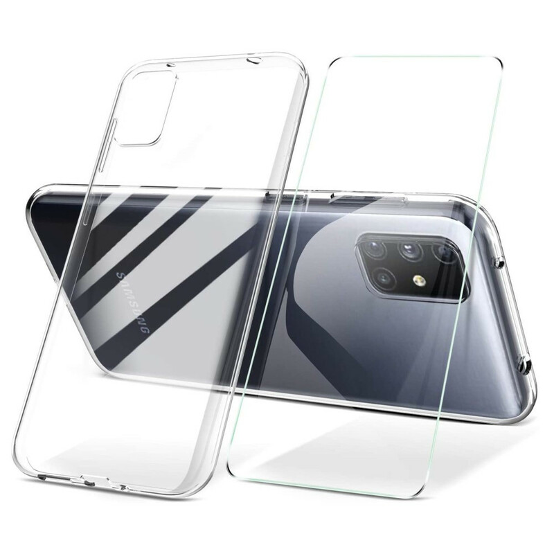 Samsung Galaxy M51 kotelo ja karkaistu lasi näyttö