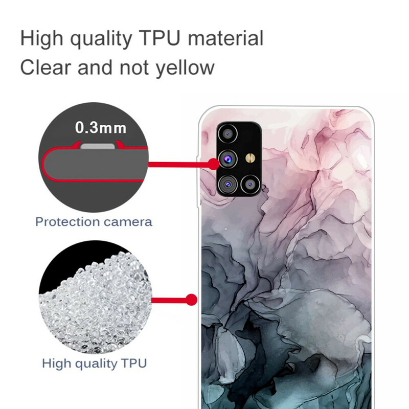 Samsung Galaxy M51 tapauksessa Marble värillinen