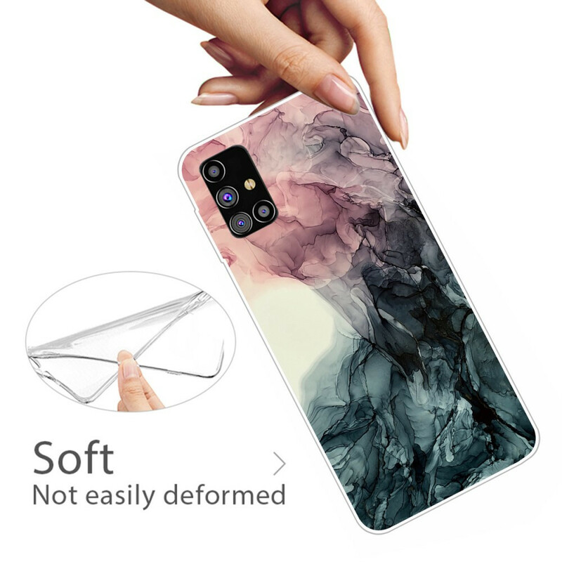 Samsung Galaxy M51 tapauksessa Marble värillinen