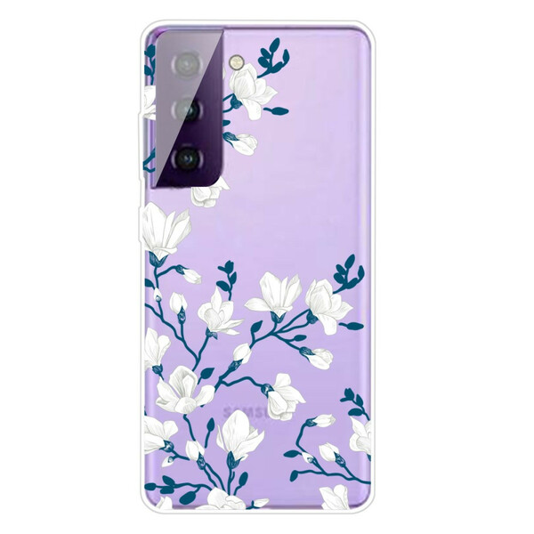 Samsung Galaxy S21 5G Case Valkoiset kukat