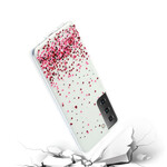 Samsung Galaxy S21 Plus 5G läpinäkyvä asia useita punaisia sydämiä
