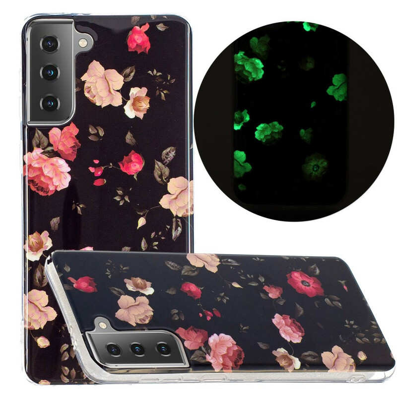 Samsung Galaxy S21 5G Kotelo Floralies Sarja Fluorescent