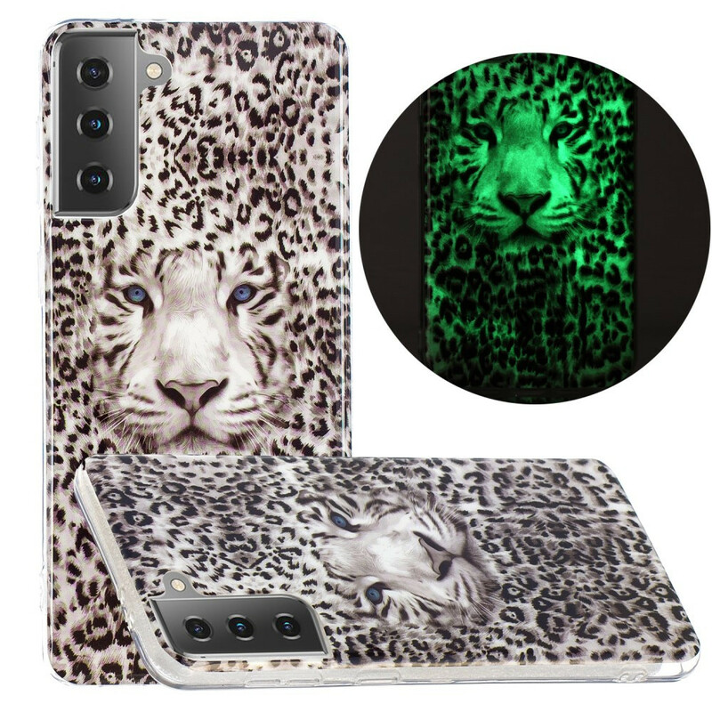 Samsung Galaxy S21 5G Leopard Fluoresoiva kotelo Samsung Galaxy S21 5G Leopard fluoresoiva kotelo