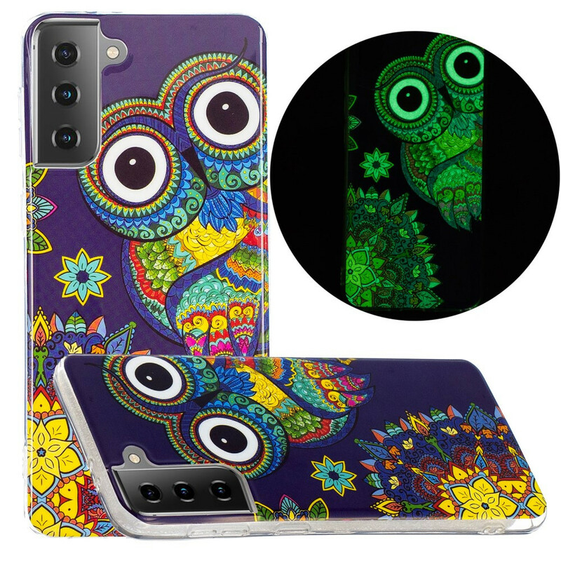 Samsung Galaxy S21 5G Pöllö tapauksessa fluoresoiva Mandala