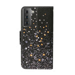Samsung Galaxy S21 Plus 5G Star ja Glitter Kotelo hihnalla