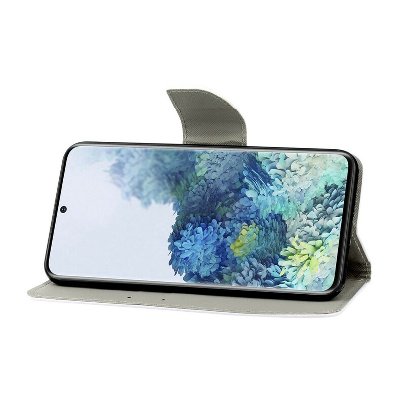 Samsung Galaxy S21 Plus 5G hihnasuojus värillisillä kukilla varustettuna