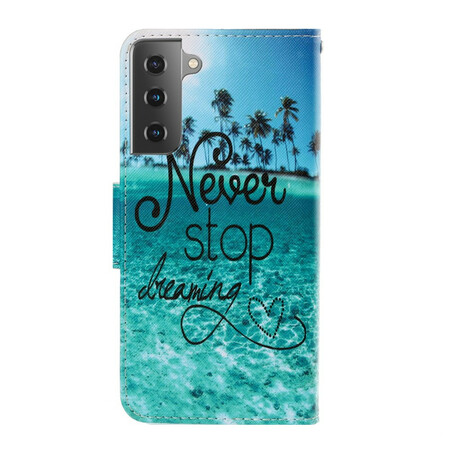 Samsung Galaxy S21 Plus 5G Never Stop Dreaming Navy hihna tapauksessa