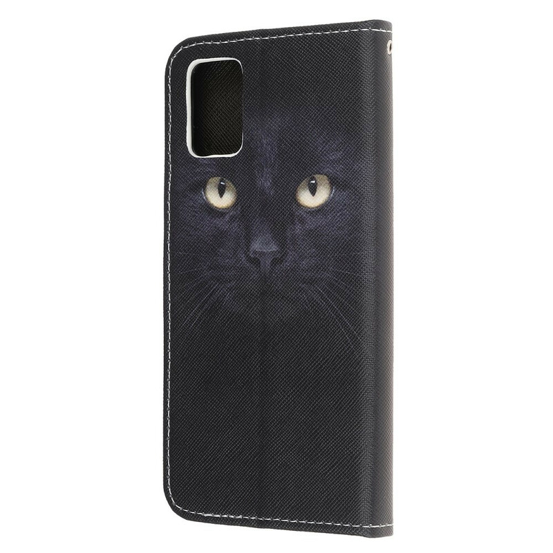 Samsung Galaxy A52 5G Musta Cat Eye Case hihnalla