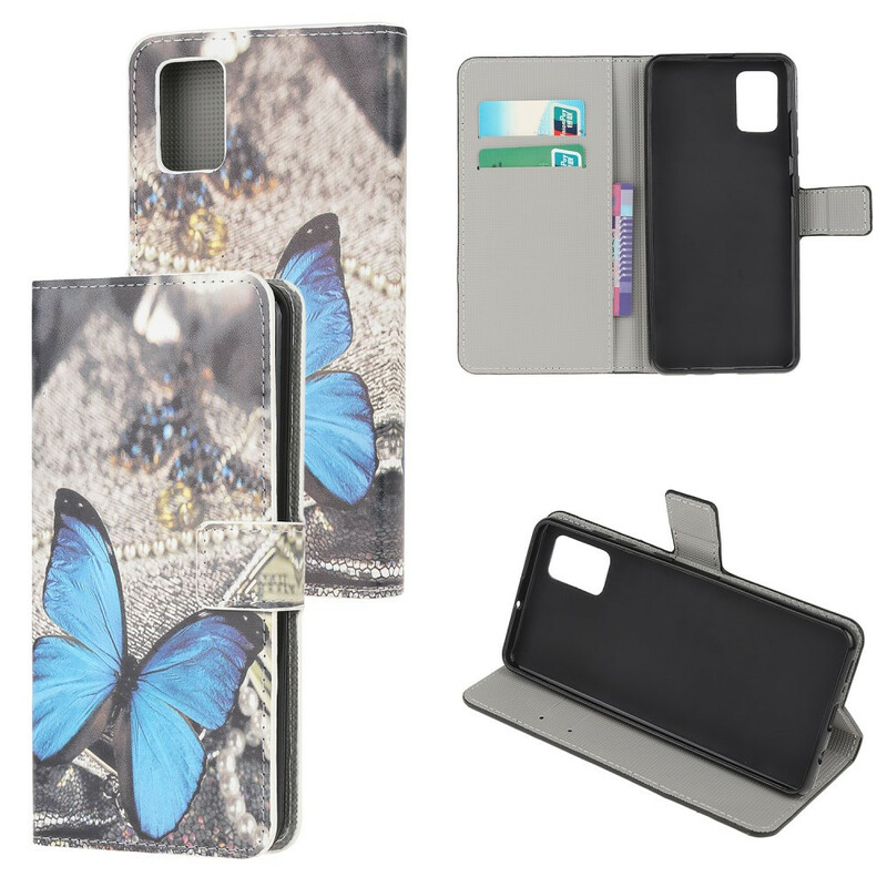 Samsung Galaxy A52 5G Butterfly Case Sininen