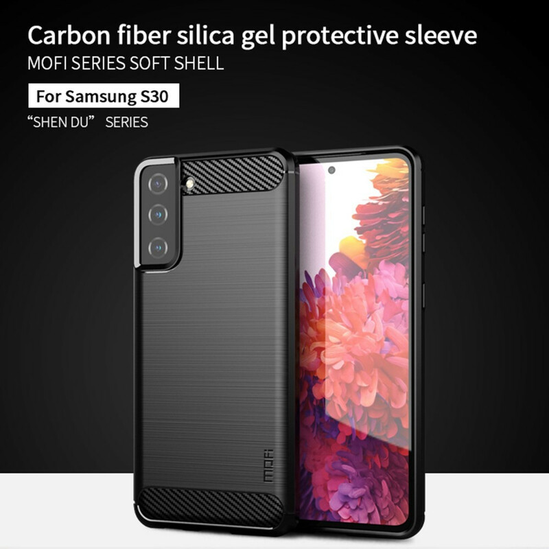 Samsung Galaxy S21 5G harjattu hiilikuitu tapauksessa MOFI